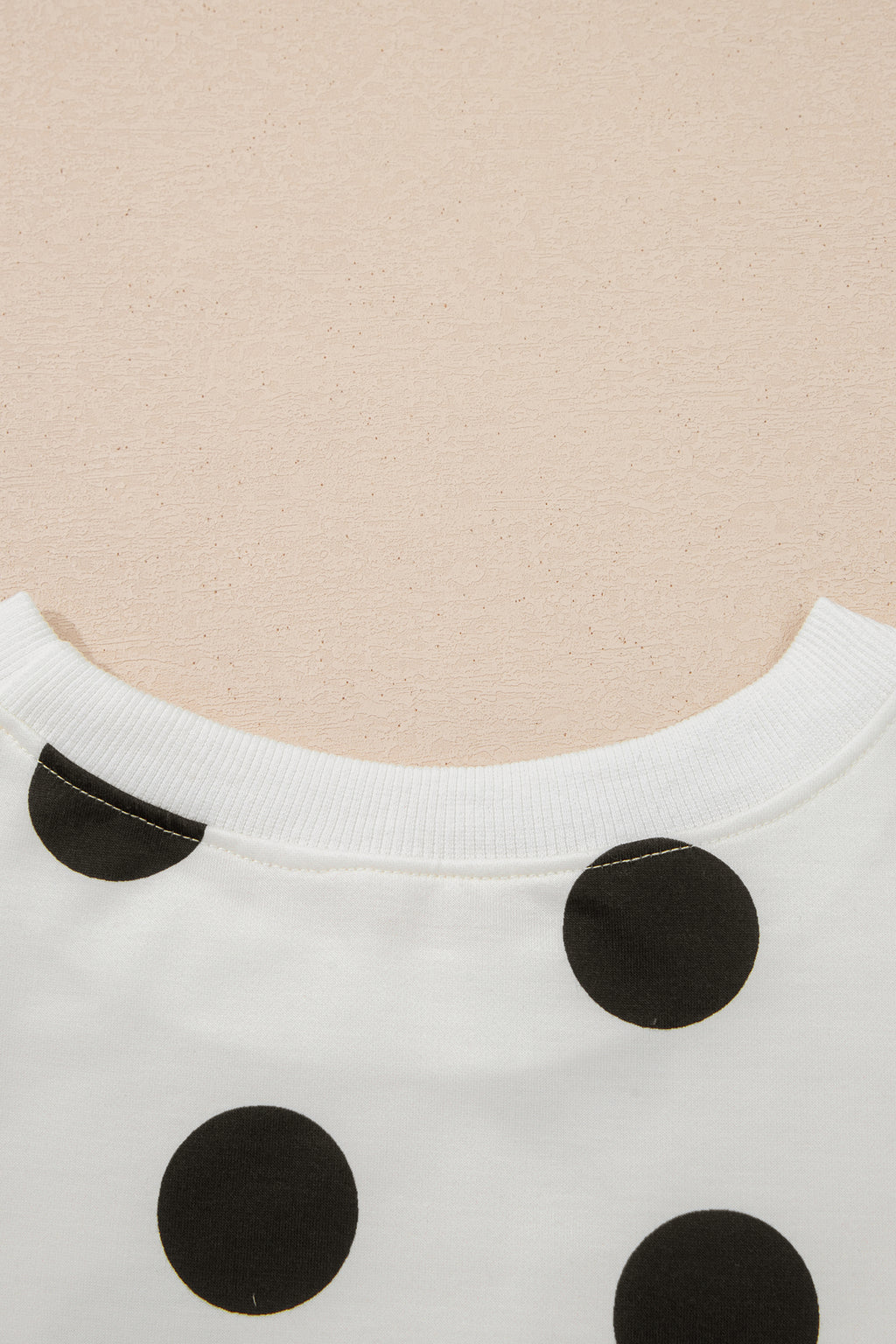White Polka Dot Printed Long Sleeve Flared Mini Dress