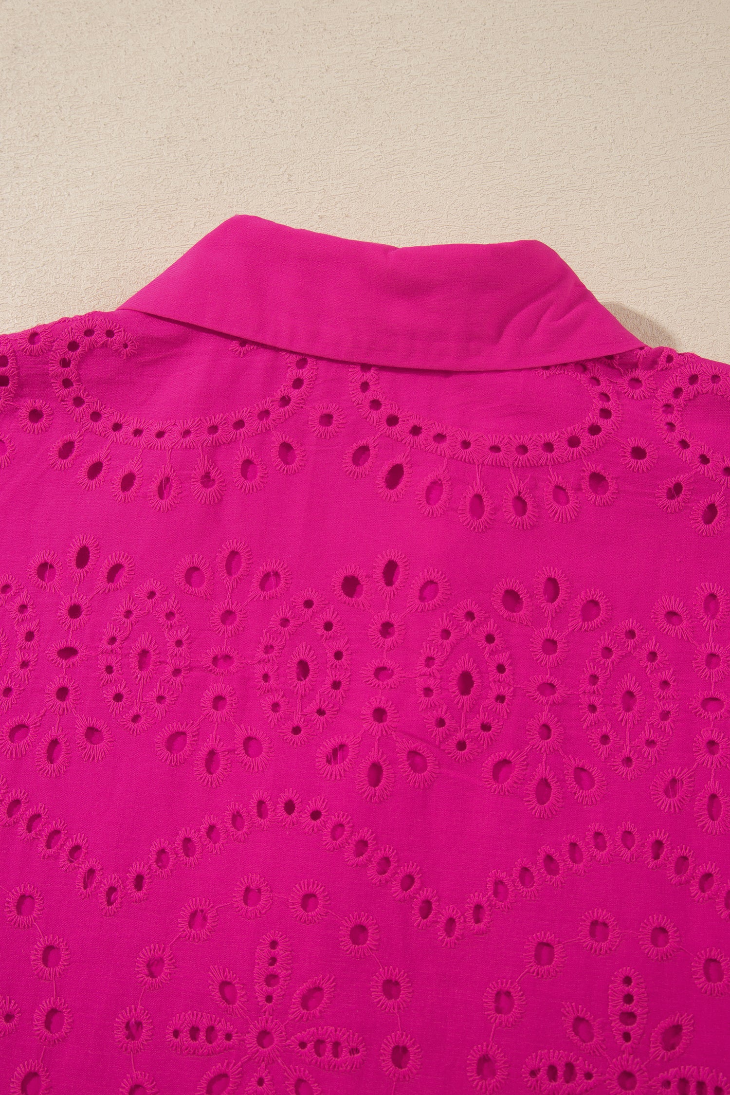 Dark Blue Solid Color Eyelet Embroidered T Shirt Mini Dress