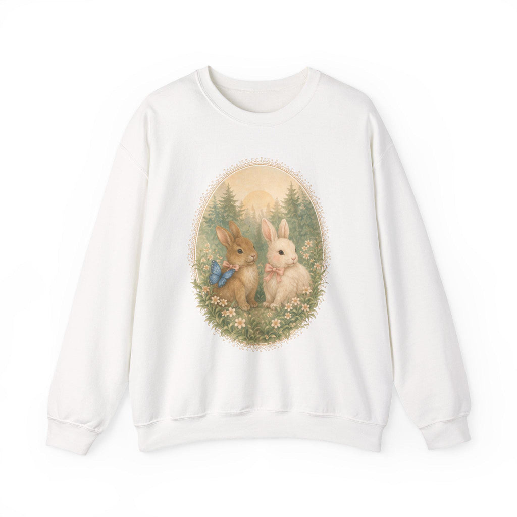 Coquette Bunny Sweatshirt | Vintage Easter | Cottagecore Crewneck | Spring Sweatshirt | Whimsical Forest Animal | Oversized | Gildan
