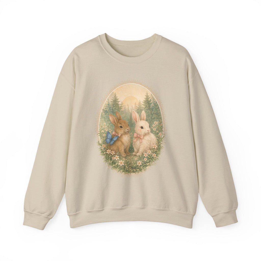 Coquette Bunny Sweatshirt | Vintage Easter | Cottagecore Crewneck | Spring Sweatshirt | Whimsical Forest Animal | Oversized | Gildan