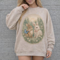 Coquette Bunny Sweatshirt | Vintage Easter | Cottagecore Crewneck | Spring Sweatshirt | Whimsical Forest Animal | Oversized | Gildan