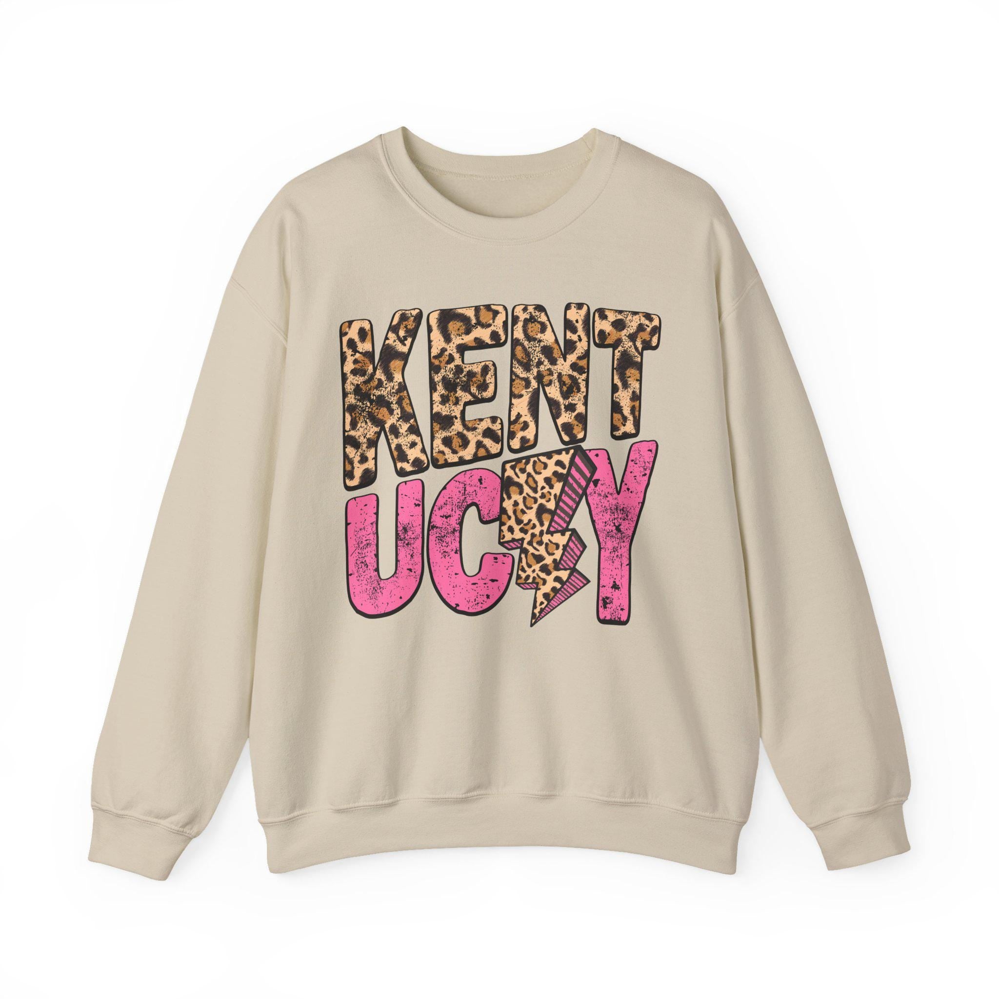 Kentucky Leopard Sweatshirt | Pink Retro KY State Crewneck | Western Aesthetic Graphic Hoodie | Kentucky State Gift for Her | Gildan