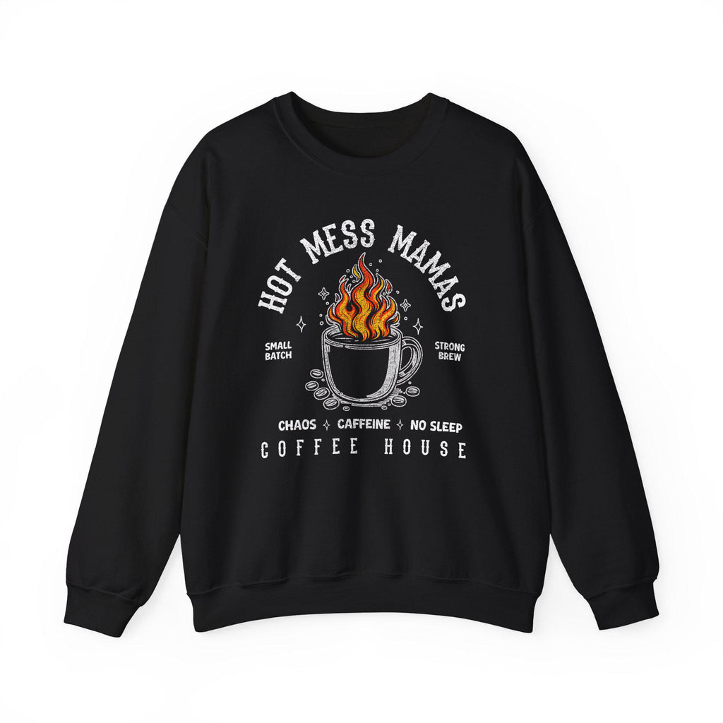 Hot Mess Mama Coffee House Sweatshirt | Mom Crewneck | Retro | Coffee Lover Gift | Alt Mama Graphic Pullover | Motherhood Shirt