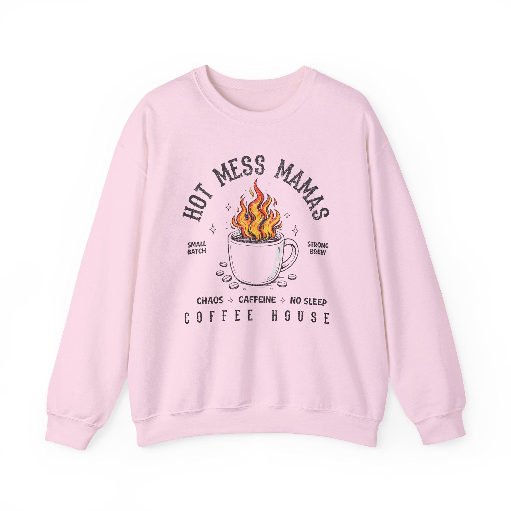 Hot Mess Mama Coffee House Sweatshirt | Mom Crewneck | Retro | Coffee Lover Gift | Alt Mama Graphic Pullover | Motherhood Shirt