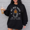 Hot Mess Mama Coffee House Sweatshirt | Mom Crewneck | Retro | Coffee Lover Gift | Alt Mama Graphic Pullover | Motherhood Shirt