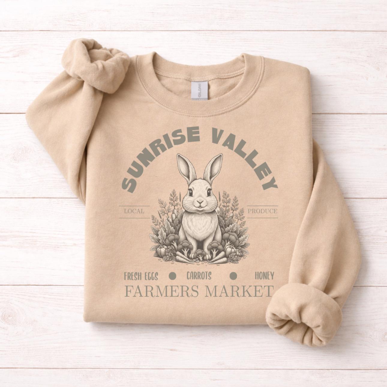 Vintage Bunny Sweatshirt | Easter Shirt | Farmers Market Sweatshirt | Cottagecore | Garden Crewneck | Retro | Botanical Graphic Pullover