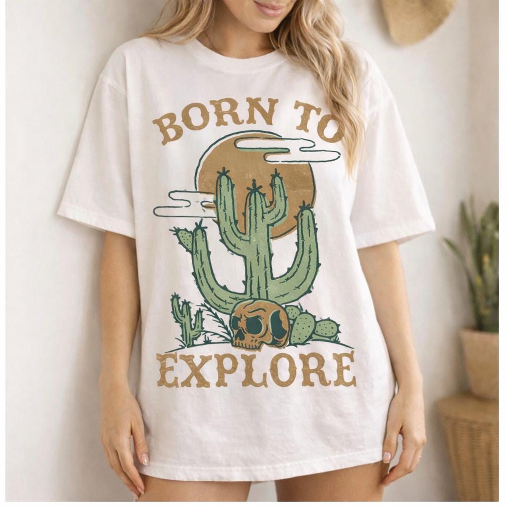 Western Gothic Tee | Desertcore Graphic Tshirt | Yallternative | Dark Boho | Cowgirl Top | Celestial | Cactus | Travel Tee
