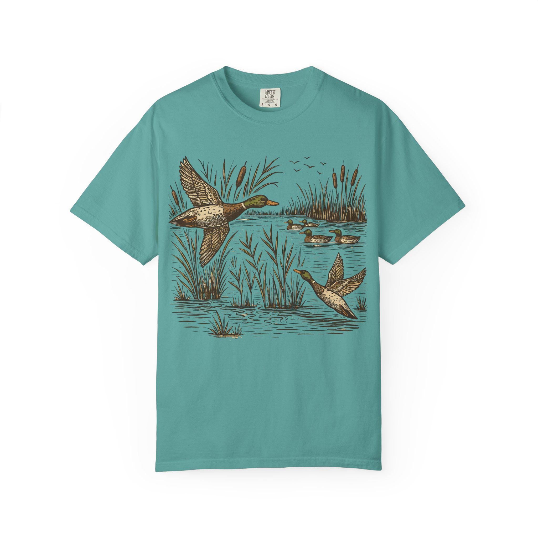 Retro Mallard Duck Shirt | Comfort Colors Tee | Vintage Nature Tshirt | Oversized | Cabincore Apparel | Outdoorsy Gift