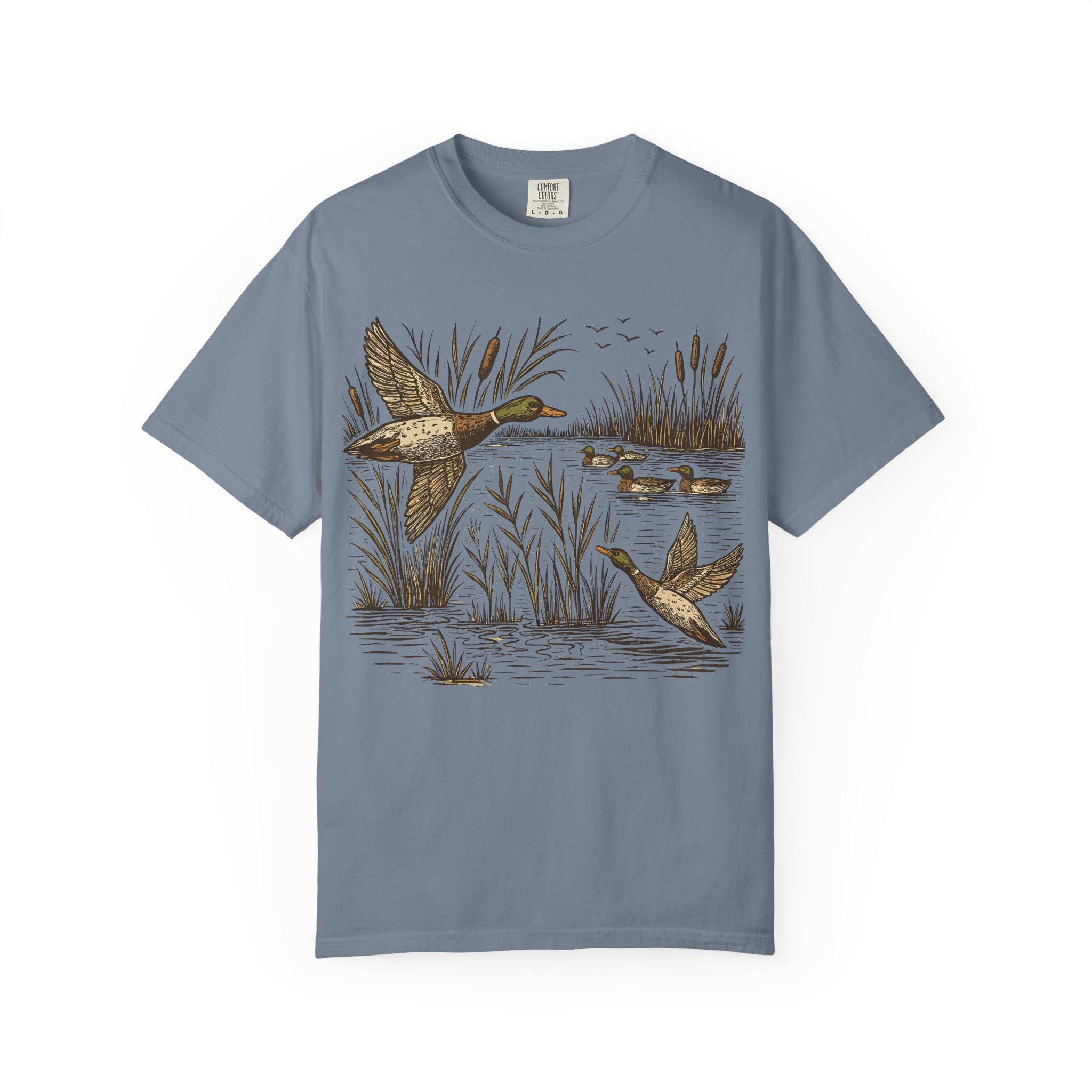 Retro Mallard Duck Shirt | Comfort Colors Tee | Vintage Nature Tshirt | Oversized | Cabincore Apparel | Outdoorsy Gift